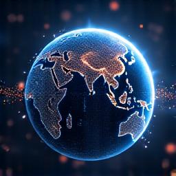 Abstract glowing network representing international booking agency partnerships