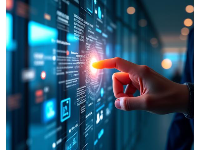 Team members collaborating with a futuristic interface, showing multiple communication channels and data streams
