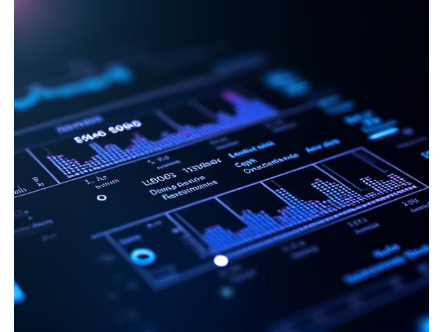Digital dashboard displaying sound quality metrics and analytics
