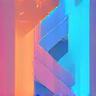 Abstract 3D render of interconnected geometric stage architecture glowing with neon blue and pink light.